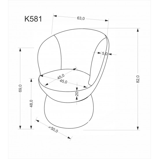 Въртящ трапезен стол K581