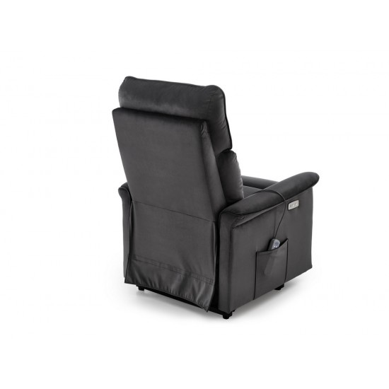 Кресло за релакс с ел механизъм и масажна функция Semir2 черен