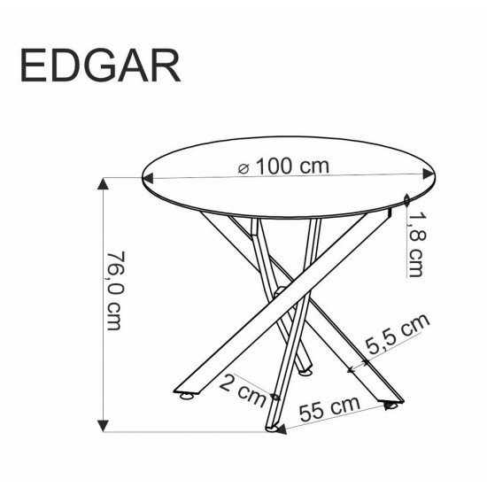 Трапезна маса Edgar2 Ф100